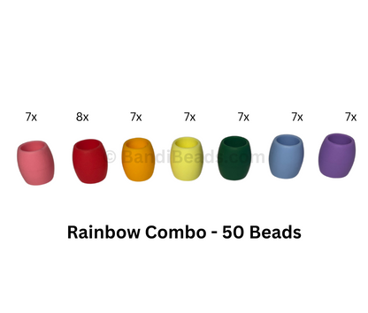 Rubber Hair Beads - Rainbow Collection by Bandi Beads, Silicone Hair Beads for Braids