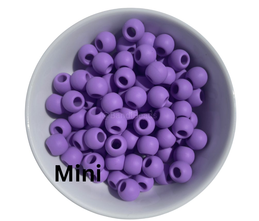 Mini Medium Purple Soft Hair Beads - Silicone Rubber Hair Beads for Braids