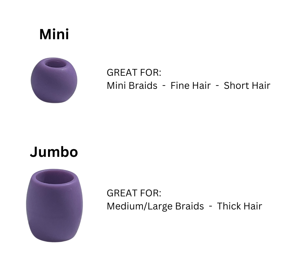 Mini Medium Purple Soft Hair Beads - Silicone Rubber Hair Beads for Braids