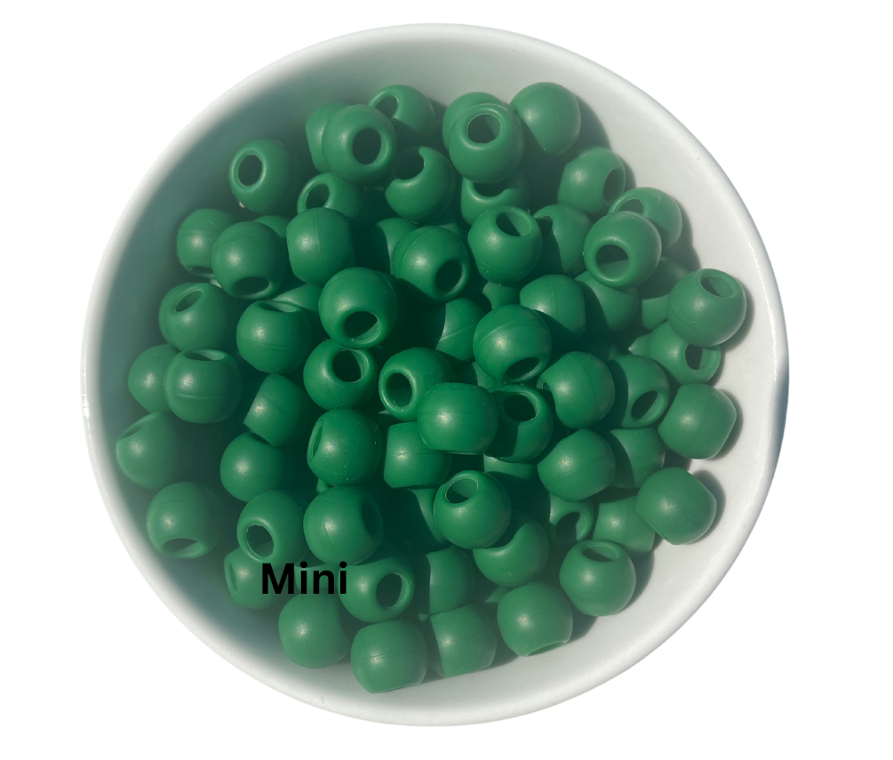 Green Mini Silicone Hair Beads for Braids, Rubber hair Beads, BandiBeads, Soft hair beads, squishy hair beads for black hair kids