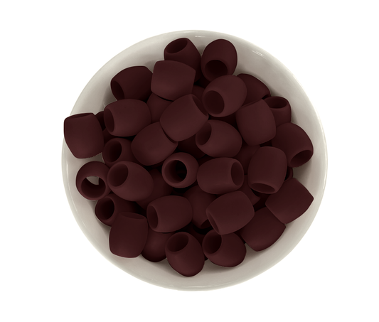 Soft Silicone hair Beads for Braids in dark chocolate brown