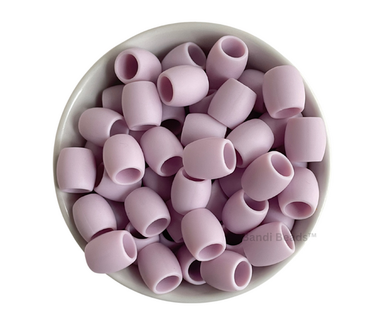 Light Purple Soft Silicone Hair Beads for Braids in a bowl