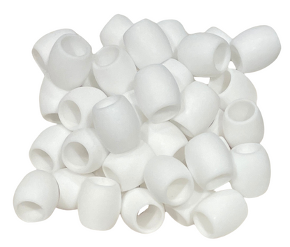 white rubber hair beads