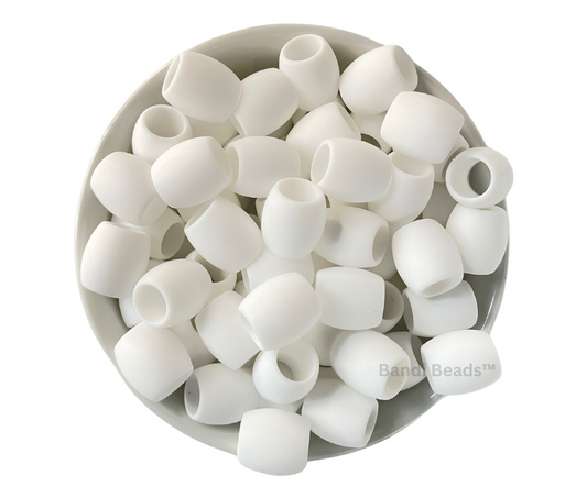 White Silicone Hair Beads for Braids in abowl