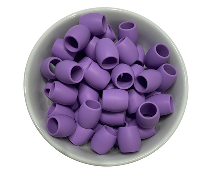 Medium Purple Soft Hair Beads - Silicone Rubber Hair Beads for Braids