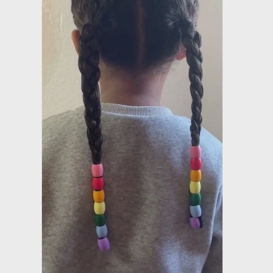 Rubber Hair Beads - Rainbow Combo - Silicone Hair Beads for Braids
