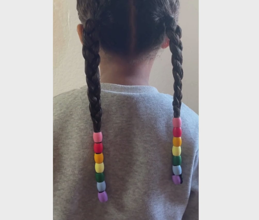 Rubber Hair Beads - Rainbow Combo - Silicone Hair Beads for Braids